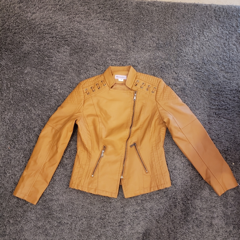 Rene Lion Tan Moto Jacket